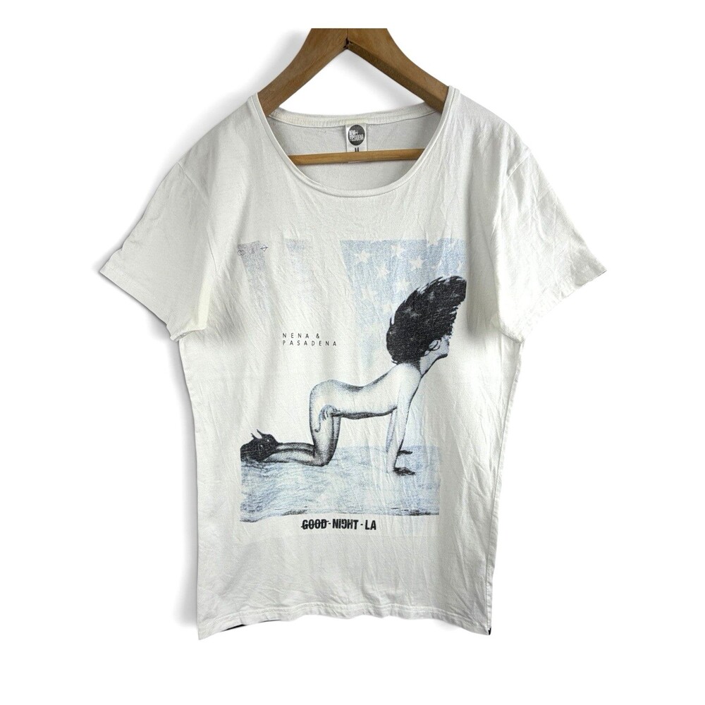 nena & pasadena nxp men’s medium graphic tee good night la white t-shirt